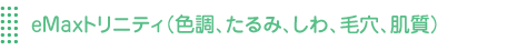 eMaxトリニティ(色調、たるみ、しわ、毛穴、肌質)